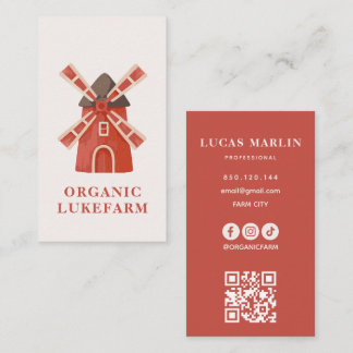 farm watercolor minimalist business card