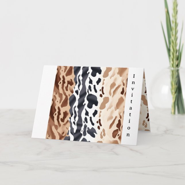 Farm wedding Cowhide Print 6 Invitation (Front)