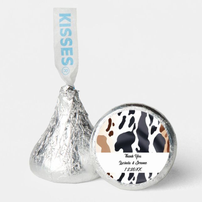 Farm Wedding Cowhide print Hershey®'s Kisses® (Front)