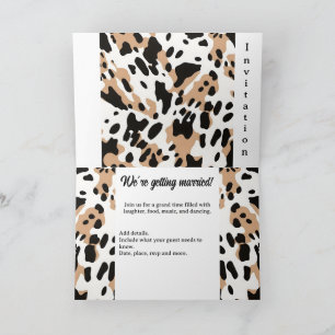 Farm wedding Cowhide Print Invitation