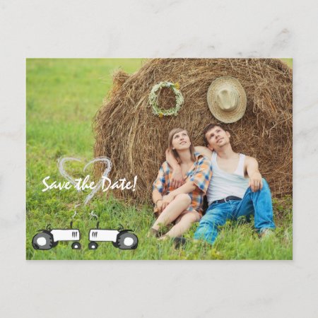 Farm Wedding Save The Date Postcard: Full Photo Announcement Postcard