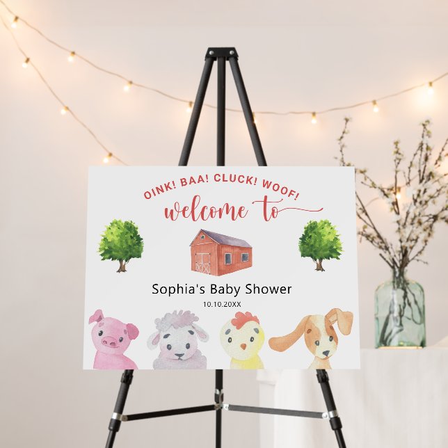 Farm - welcome baby shower foam board (In Situ (Stand))