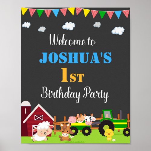 Farm welcome party sign Barnyard welcome poster