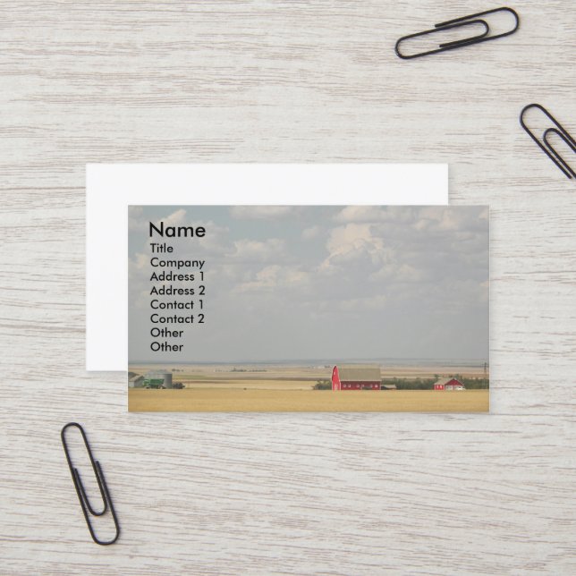 Farm Wheat Fields Landscape Business Card (Front/Back In Situ)