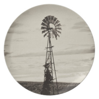 Farm Windmill Dinner Plate