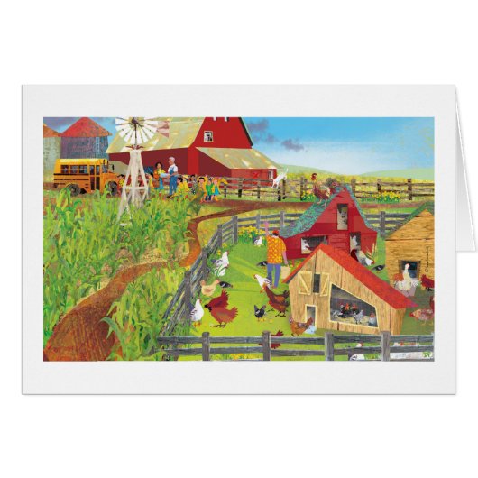 farm with chickens cards (Front Horizontal)