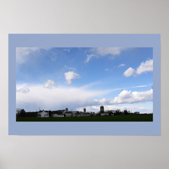 Farm with Clouds Poster (Front)