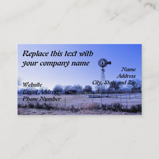 Farm with Windmill Business Card (Front)