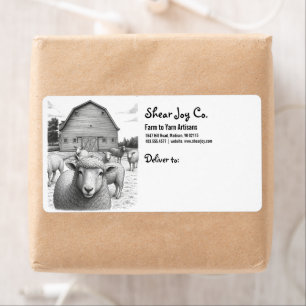 Farm Wool Sheep Label
