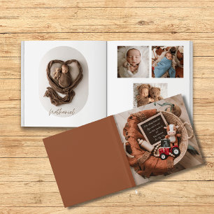 farm woven basket baby photo book keepsake