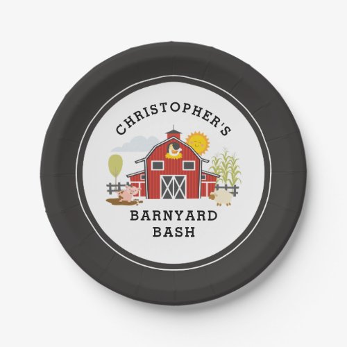 Farm Yard Barn Paper Plate