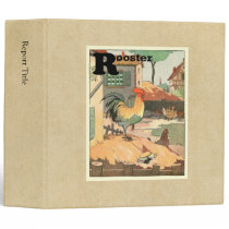 Farm Yard Rooster and Chickens Binder