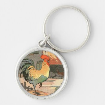 Farm Yard Rooster Keychain by kidslife at Zazzle