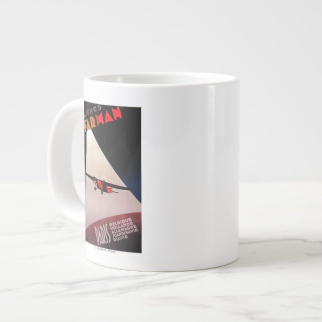 Farman Airlines Farman 300 Monoplane Promo Poste Giant Coffee Mug (Front Left)