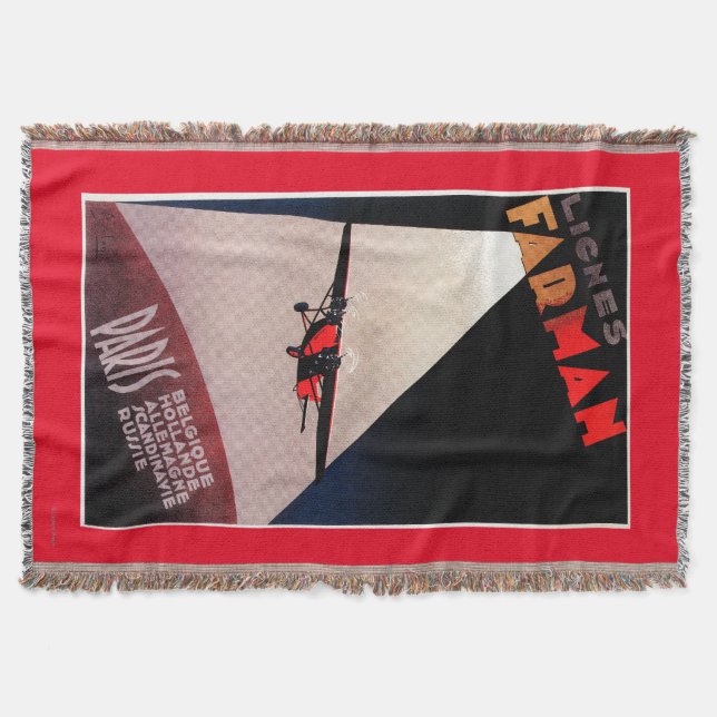Farman Airlines Farman 300 Monoplane Promo Poste Throw Blanket (Front)