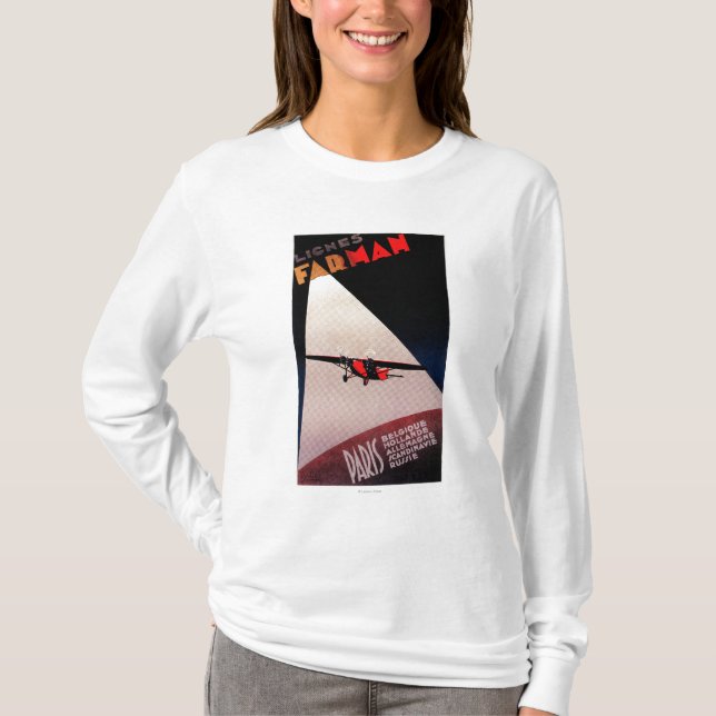 Farman Airlines Farman 300 Monoplane Promo Poster T-Shirt (Front)