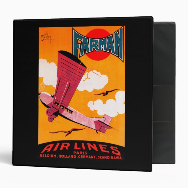 Farman Brothers Airlines F-170 Monoplane Poster Binder (Front/Inside)