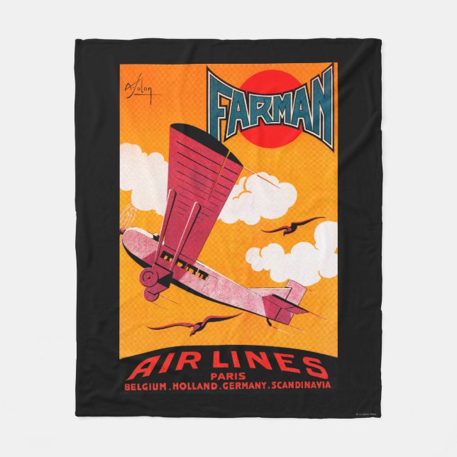 Farman Brothers Airlines F-170 Monoplane Poster Fleece Blanket (Front)