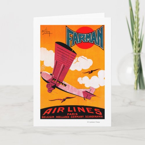 Farman Brothers Airlines F_170 Monoplane Poster Holiday Card