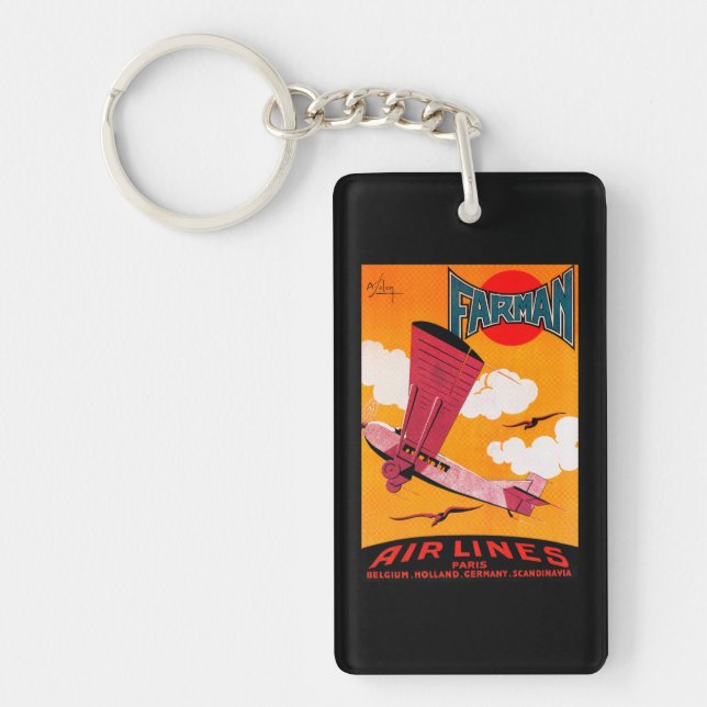Farman Brothers Airlines F-170 Monoplane Poster Keychain (Front)
