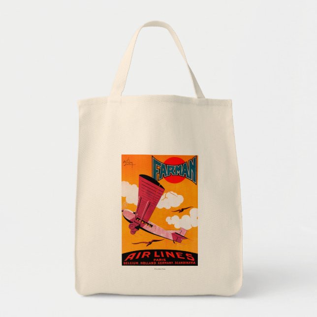 Farman Brothers Airlines F-170 Monoplane Poster Tote Bag (Front)