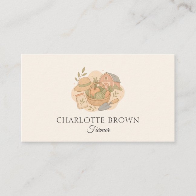 Farmer Agriculture Organic Farming Harvest Crops Business Card