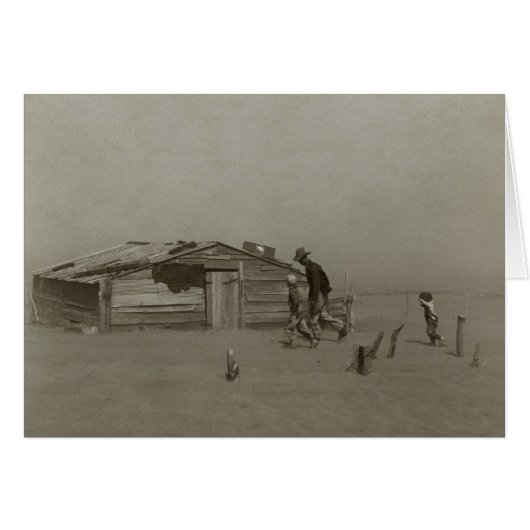Farmer and Sons Walking in a Dust Storm (Front Horizontal)