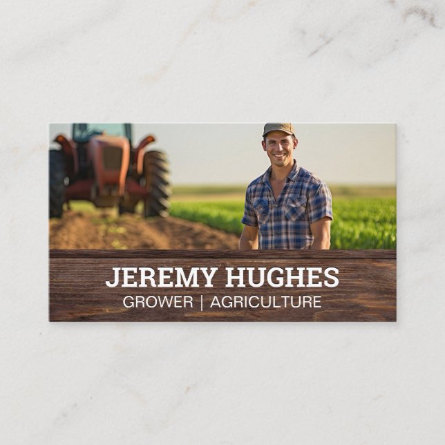 Farmer and Tractor Business Card (Front)