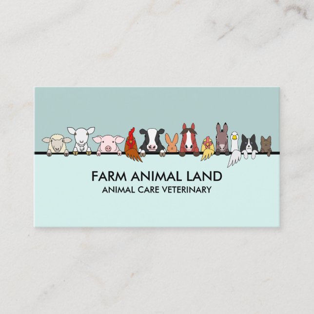 Farmer Animal Veterinary Business Card (Front)