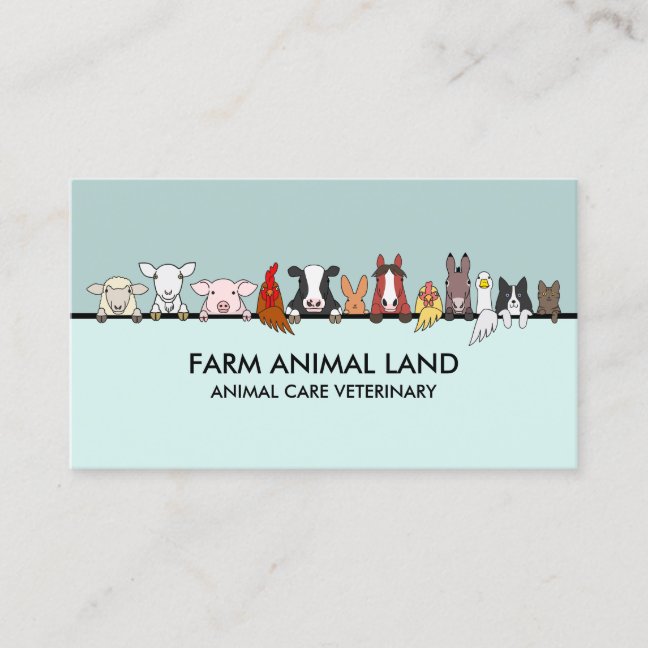 Farmer Animal Veterinary Business Card