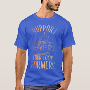 Farmer Art For Cattle Farmer Tractor Cow Farming T-Shirt