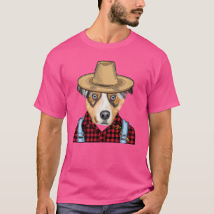 Farmer Australian Shepherd Farming Dog T-Shirt