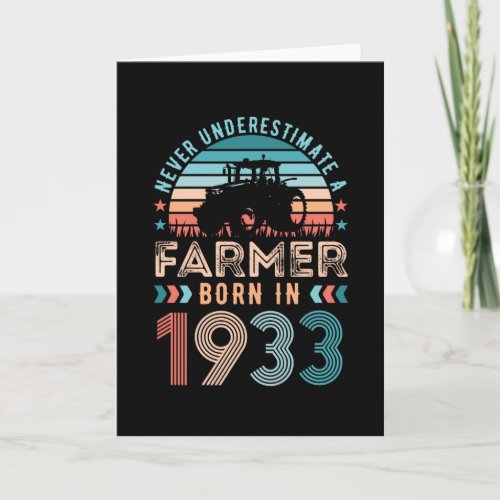 Farmer born 1933 90th Birthday Farming Gift Retro Card