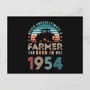 Farmer born 1954 70th Birthday Farming Gift Retro Postcard