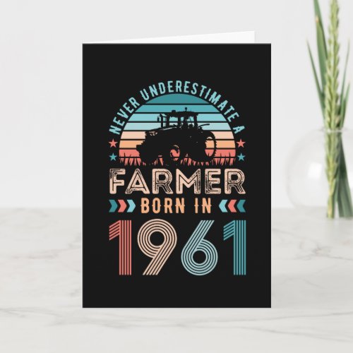 Farmer born 1961 60th Birthday Farming Gift Retro Card
