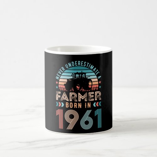 Farmer born 1961 60th Birthday Farming Gift Retro Coffee Mug