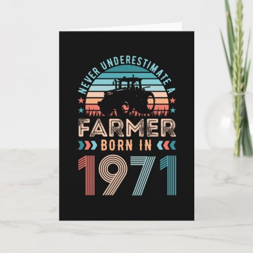 Farmer born 1971 50th Birthday Farming Gift Retro Card