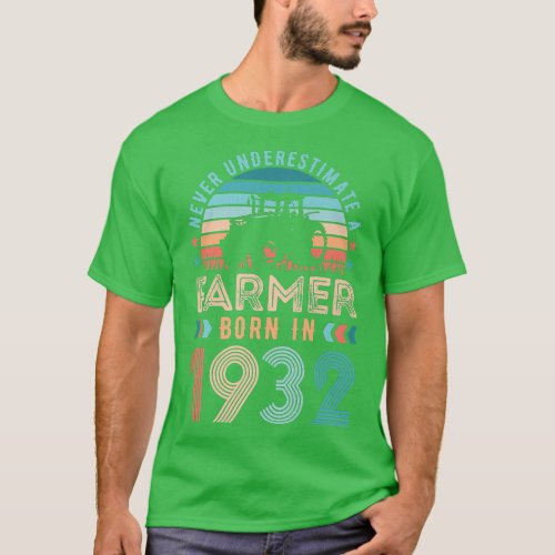 Farmer born in 1932 Farming Gift 90th Birthday  T_Shirt