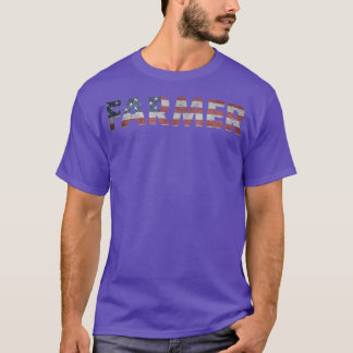 Farmer Boy Farming US Flag Men City Farmer USA T-Shirt