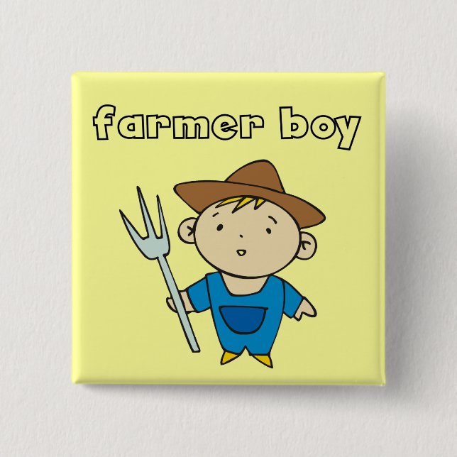 Farmer Boy Tshirts and Gifts Button (Front)