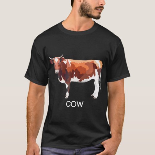 Farmer Brown White Cow Farm Animal Lover T_Shirt