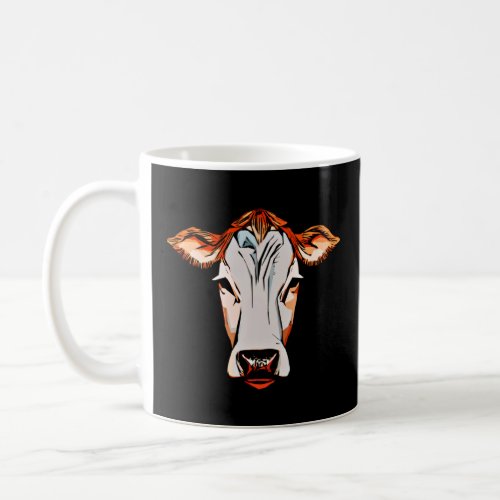 Farmer bull face animal graphic head with cow  coffee mug