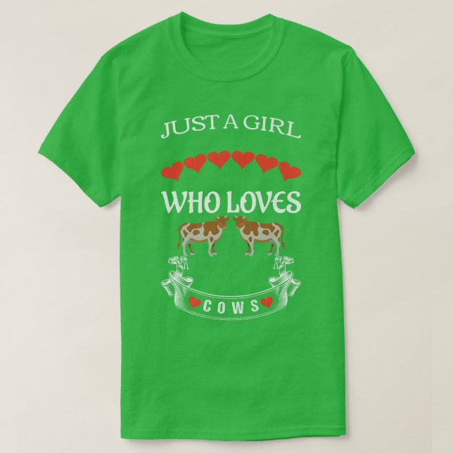 farmer butcher just a girl who loves cows farmer b T-Shirt (Design Front)