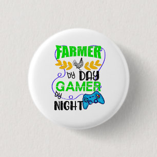 Farmer by Day Gamer by Night, Farmer Gaming Button