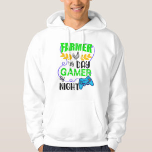 Farmer by Day Gamer by Night, Farmer Geek Hoodie