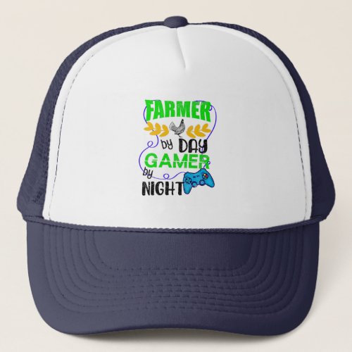 Farmer by Day Gamer by Night Trucker Hat