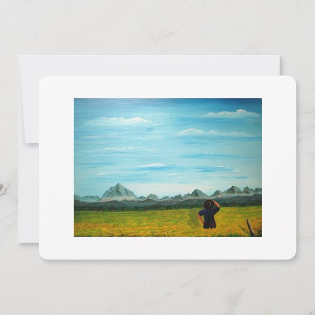 Farmer Canola Farm Wedding Invitation (Front)