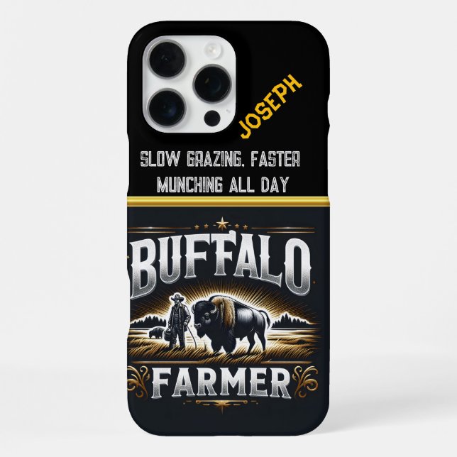 Farmer Caring for His Bison Iphone Case (Back)