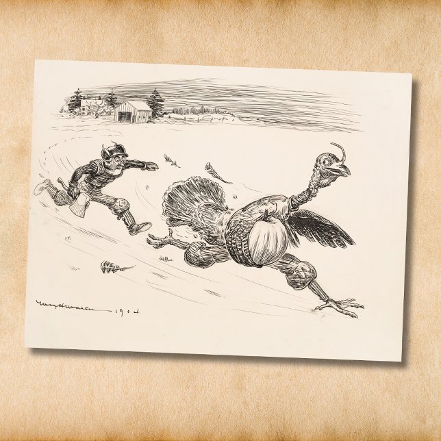 Farmer Chasing Turkey - William Walker Postcard (Creator Uploaded)