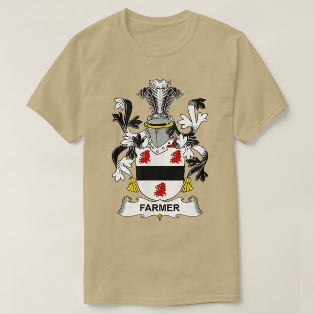 Farmer Coat of Arms - Family Crest  T-Shirt (Design Front)